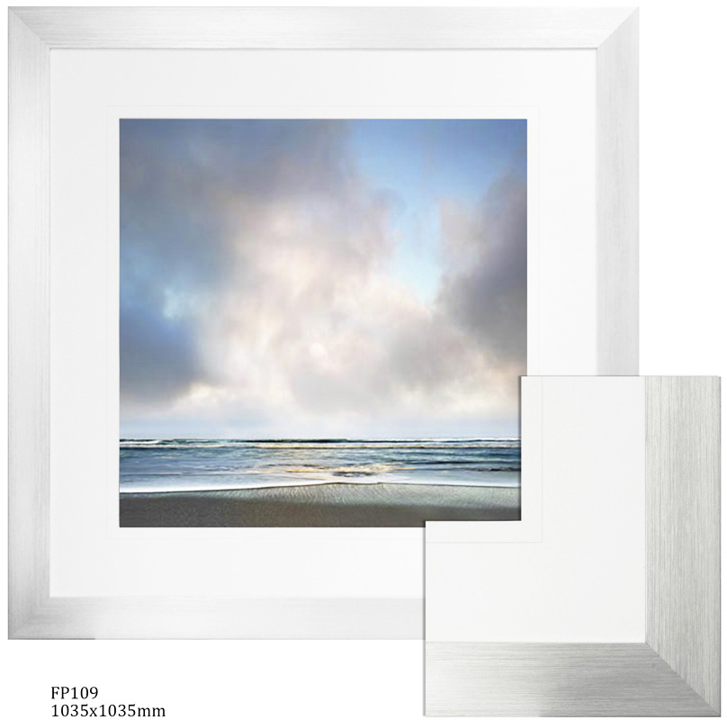 FP109 Wall décor art framed print seascape silver frame